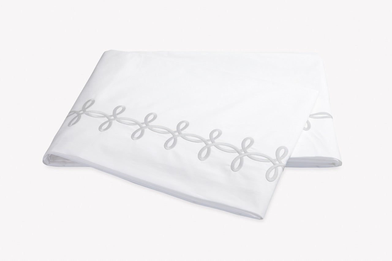 Image of Matouk Gordian Knot flat sheet in color silver.