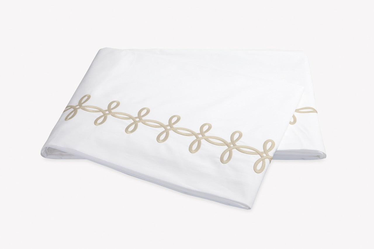 Image of Matouk Gordian Knot flat sheet in color Truffle.