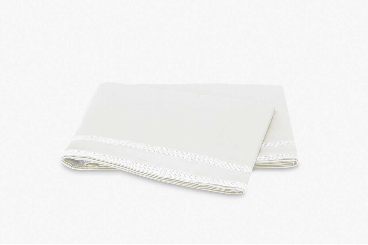 Image of Matouk Grace flat sheet in color bone.