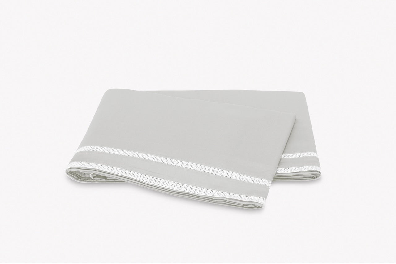 Image of Matouk Grace flat sheet in color silver.