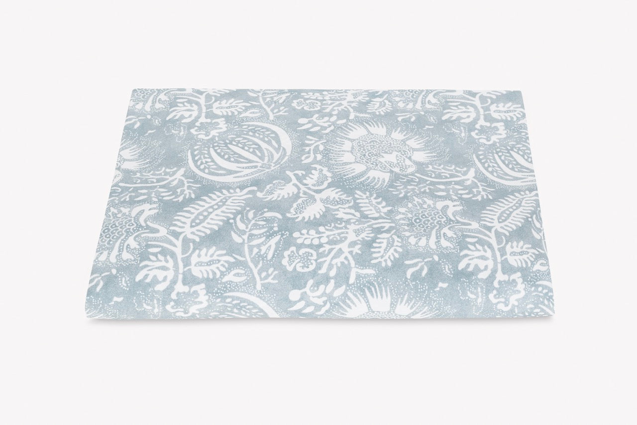 Image of Matouk Granada fitted sheet in color hazy blue.