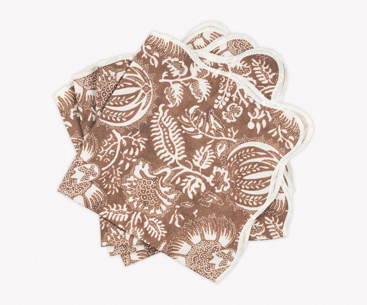 Image of Matouk Granada napkins in color Chestnut.