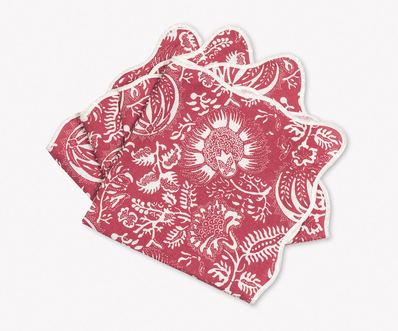 Image of Matouk Granada napkins in color scarlet.