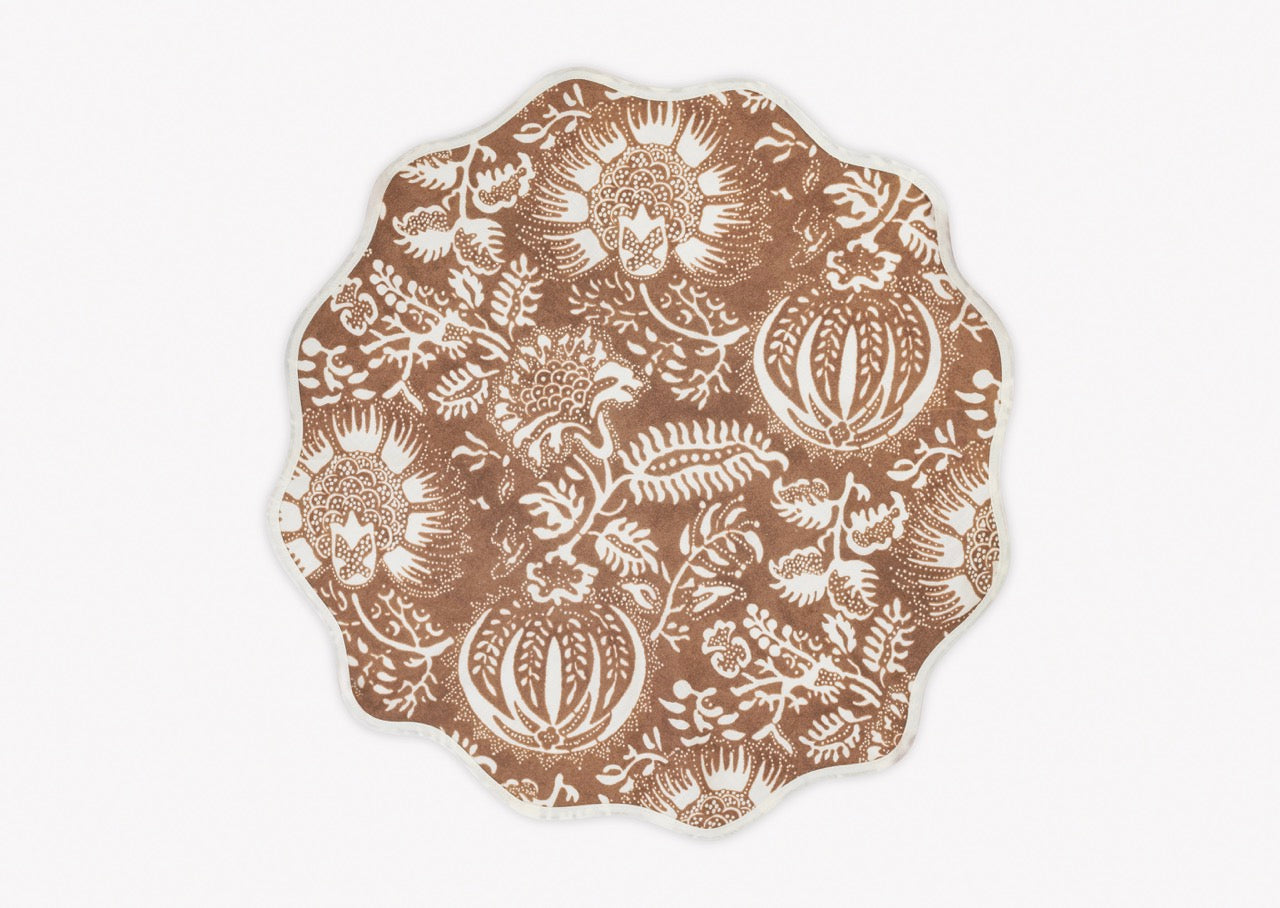 Image of Matouk Granada placemat in color Round Chestnut.