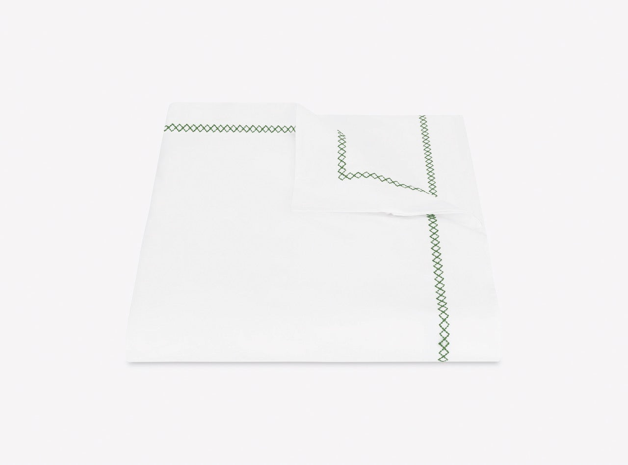 Image of Matouk Hatch duvet in color green.