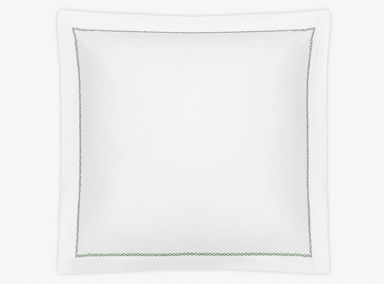 Image of Matouk Hatch euro sham in color green.