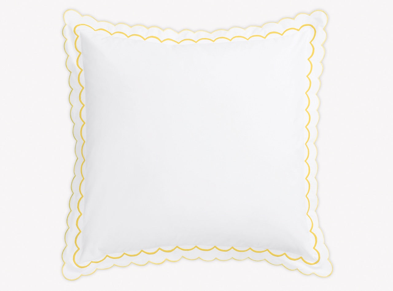 Image of Matouk India Euro sham in color lemon.