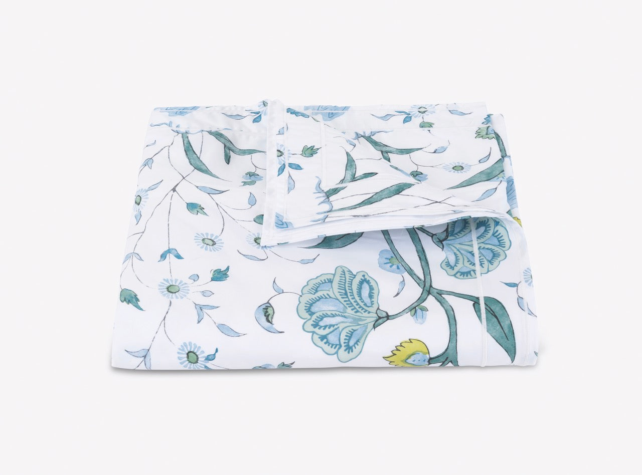 Image of Matouk Khilana duvet in color blue.