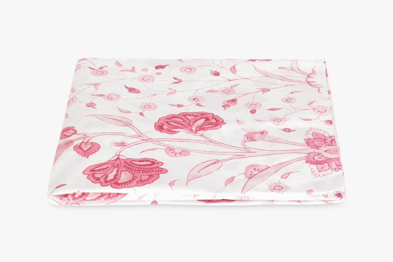 Image of Matouk Khilana fitted sheet in color peony.