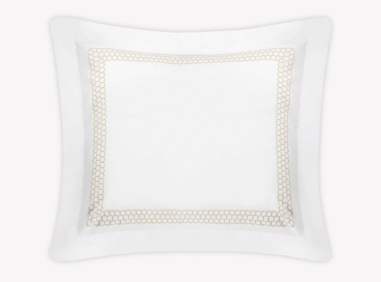 Image of Matouk Liana euro sham in color champagne.