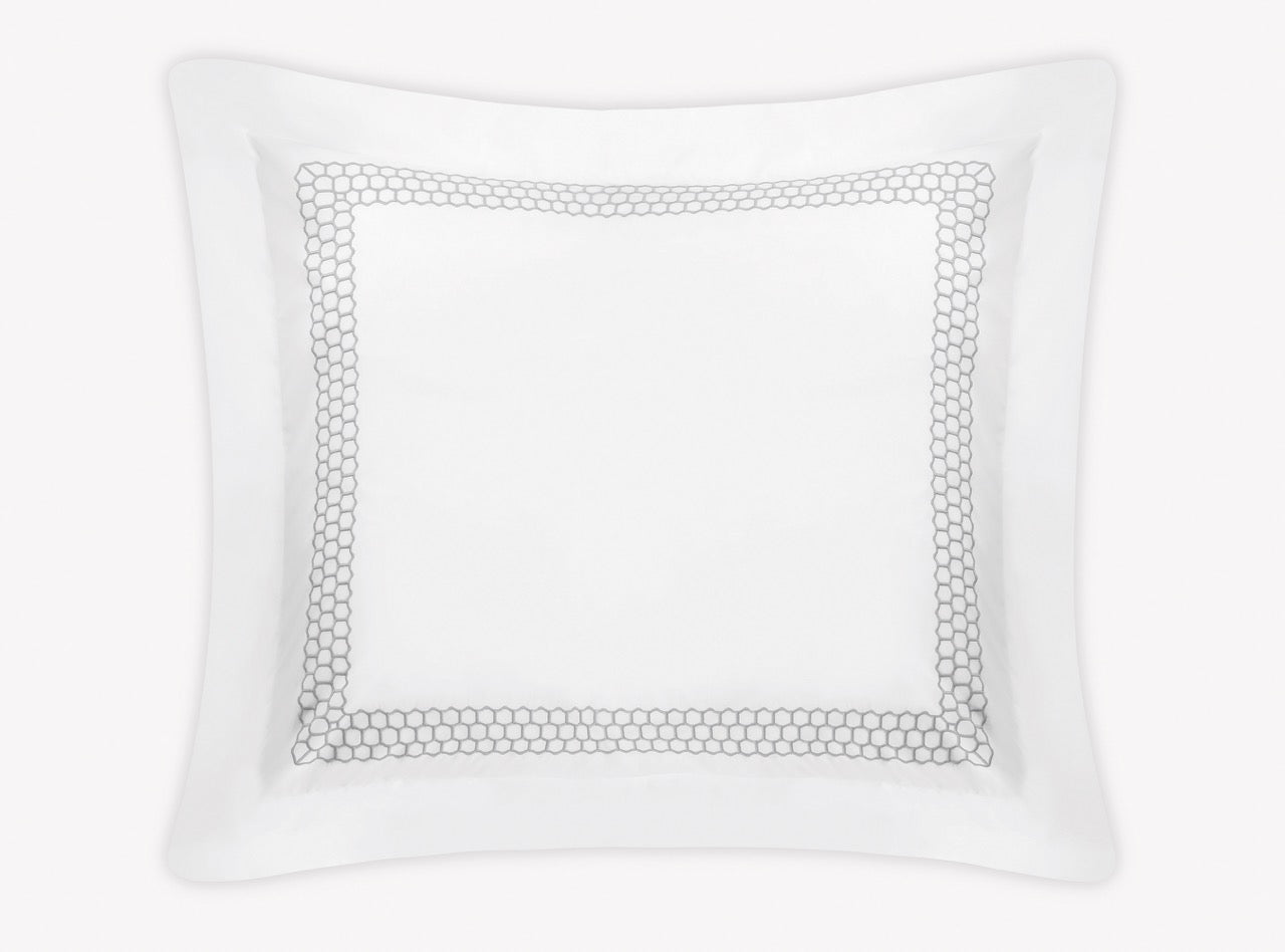 Image of Matouk Liana euro sham in color silver.