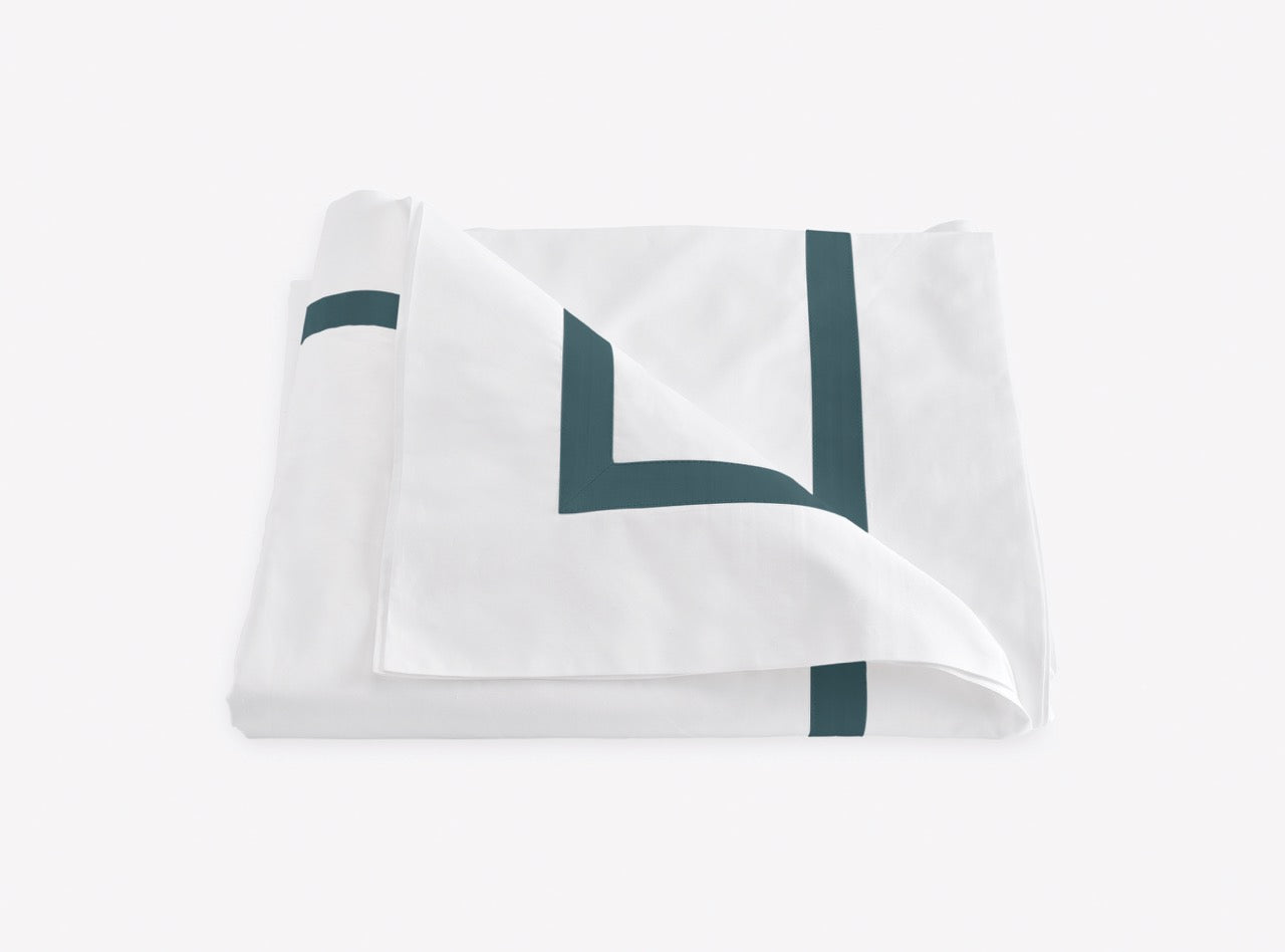 Image of Matouk Lowell duvet in color deep jade.