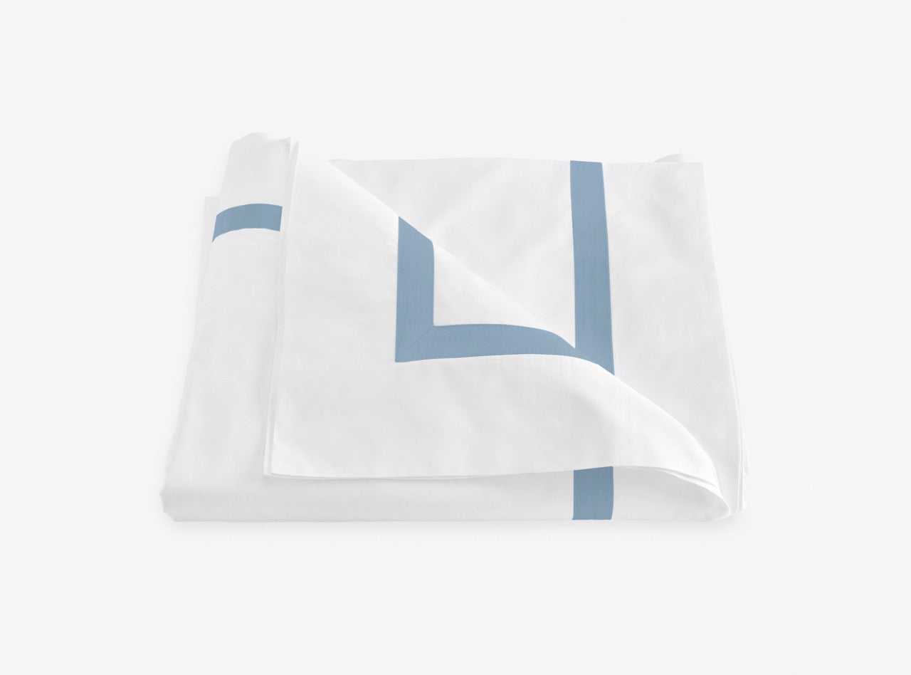 Image of Matouk Lowell duvet in color hazy blue.