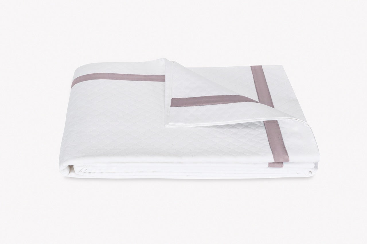 Image of Matouk Lowell matelasse coverlet in color deep lilac.