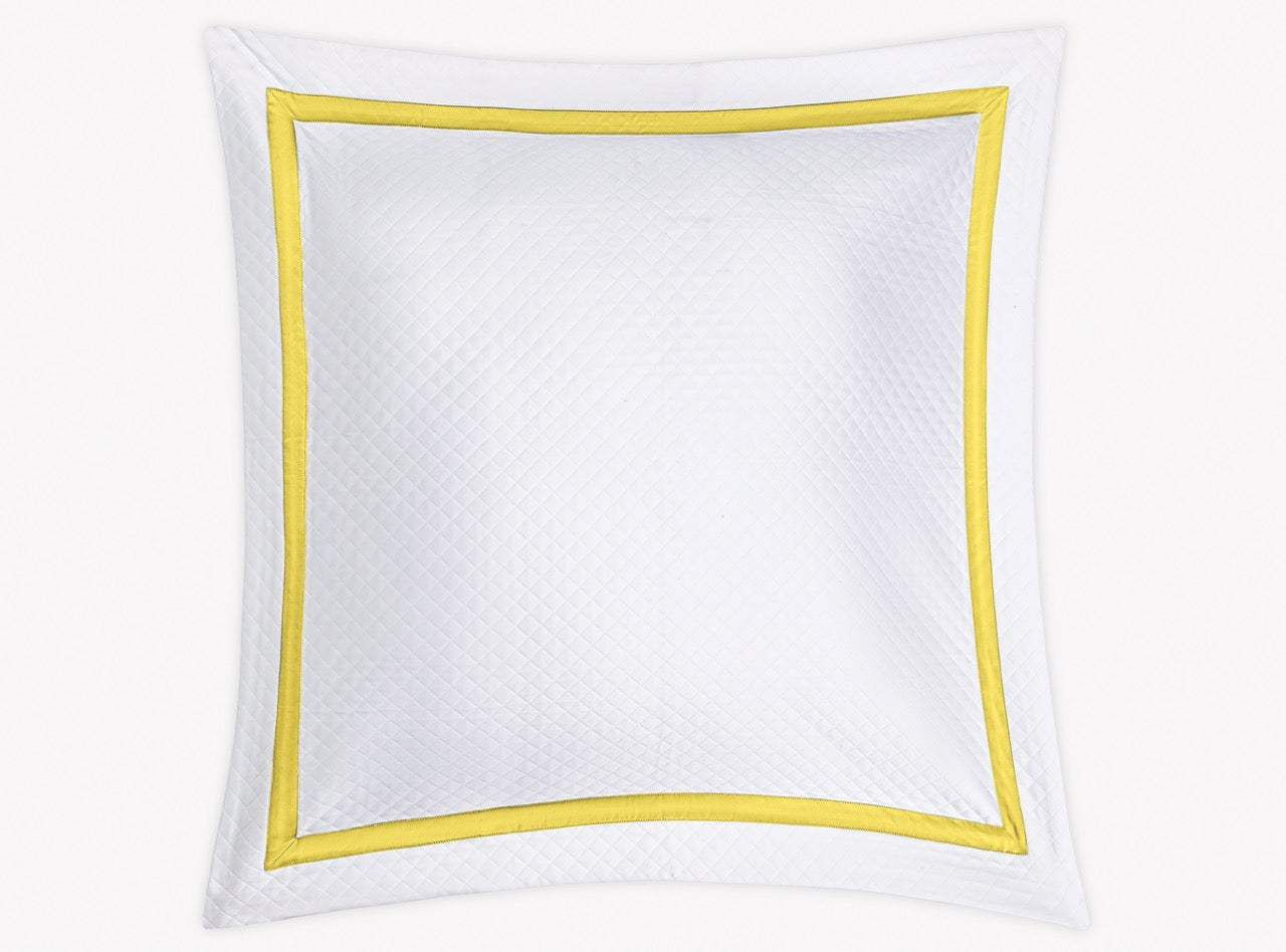 Image of Matouk Lowell matelasse euro sham in color lemon.