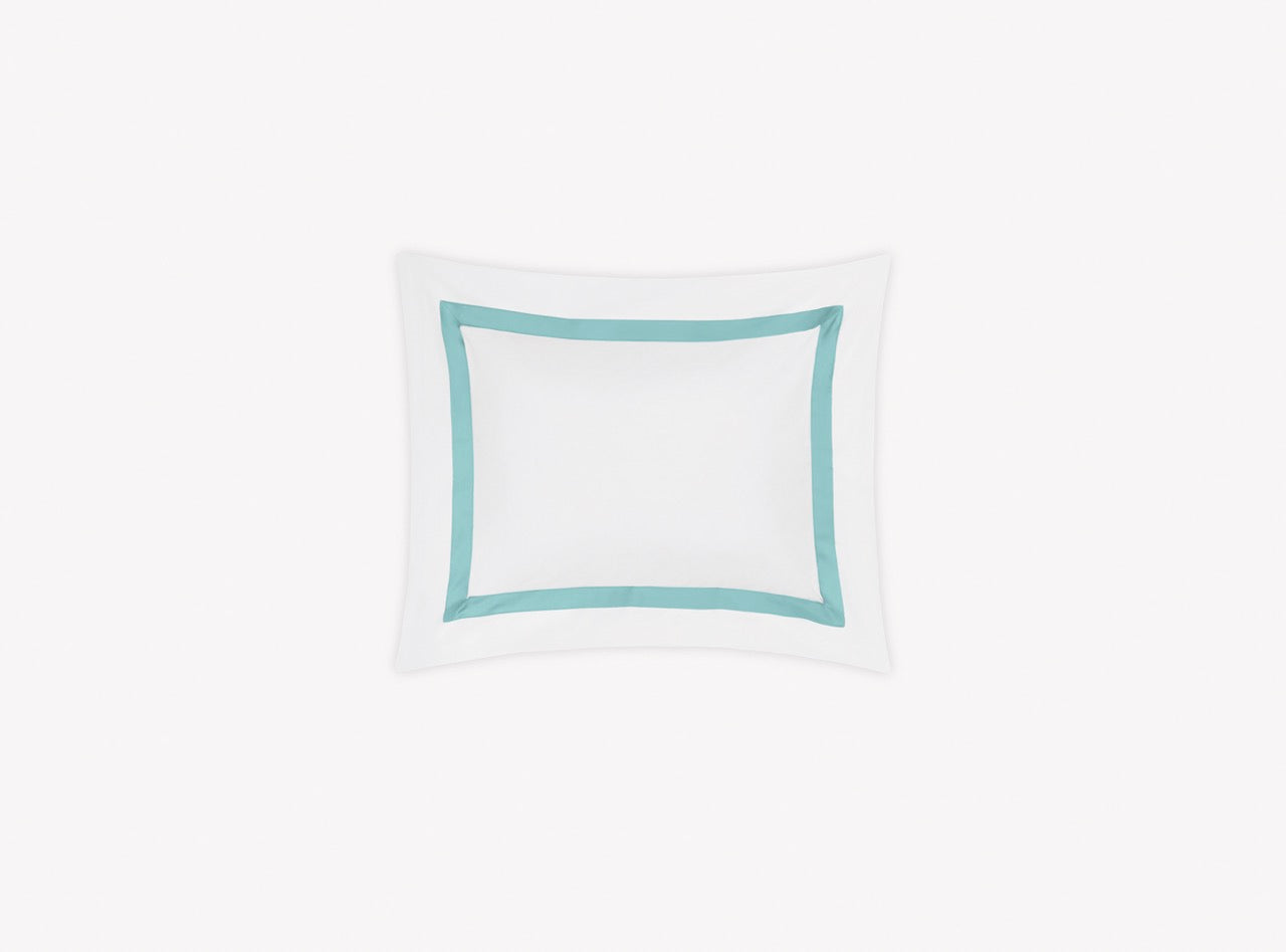 Image of Matouk Lowell boudoir sham in color aquamarine.