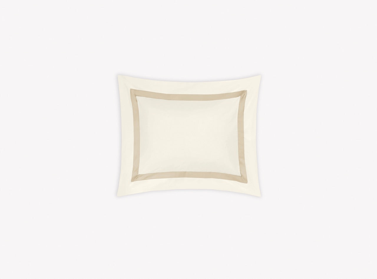 Image of Matouk Lowell boudoir sham in color ivory champagne.