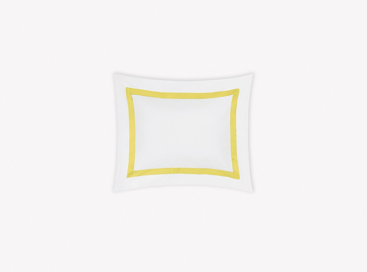 Image of Matouk Lowell boudoir sham in color bed lemon.