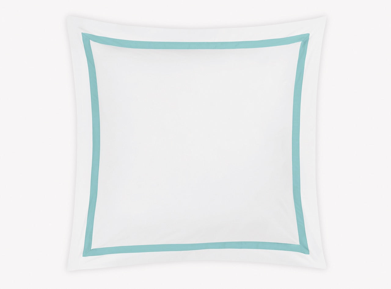 Image of Matouk Lowell euro sham in color aquamarine.