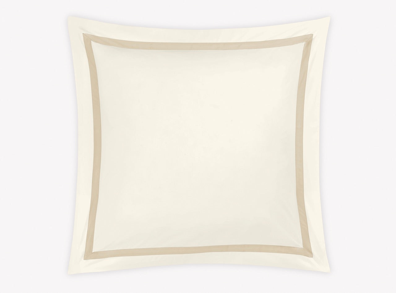 Image of Matouk Lowell euro sham in color ivory champagne.