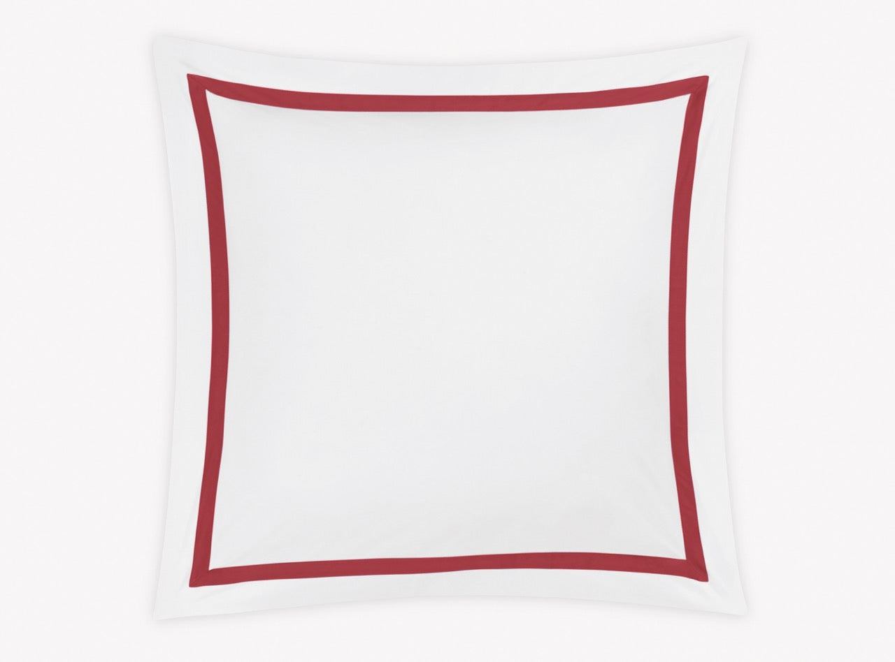 Image of Matouk Lowell euro sham in color scarlet.