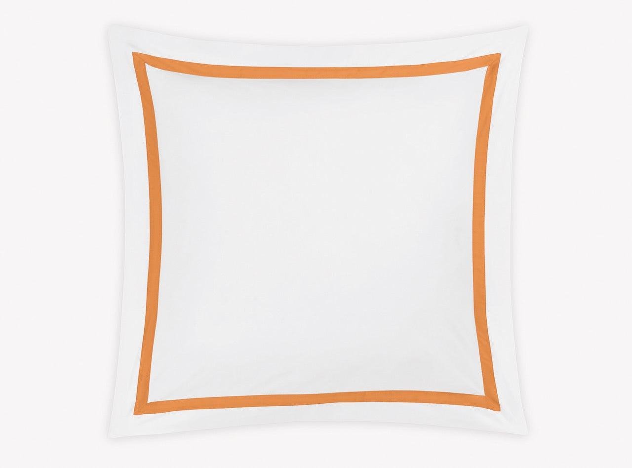 Image of Matouk Lowell euro sham in color tangerine.