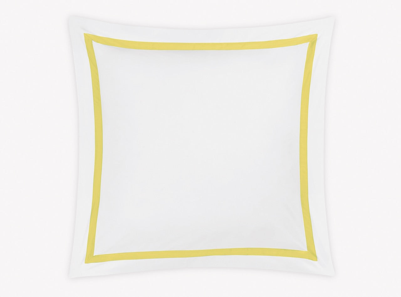 Image of Matouk Lowell euro sham in color bed lemon.