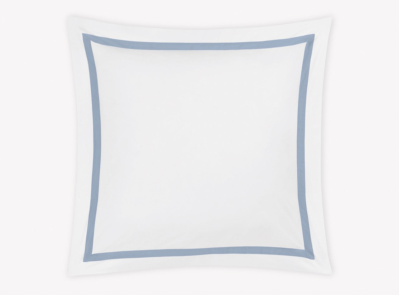 Image of Matouk Lowell euro sham in color hazy blue.