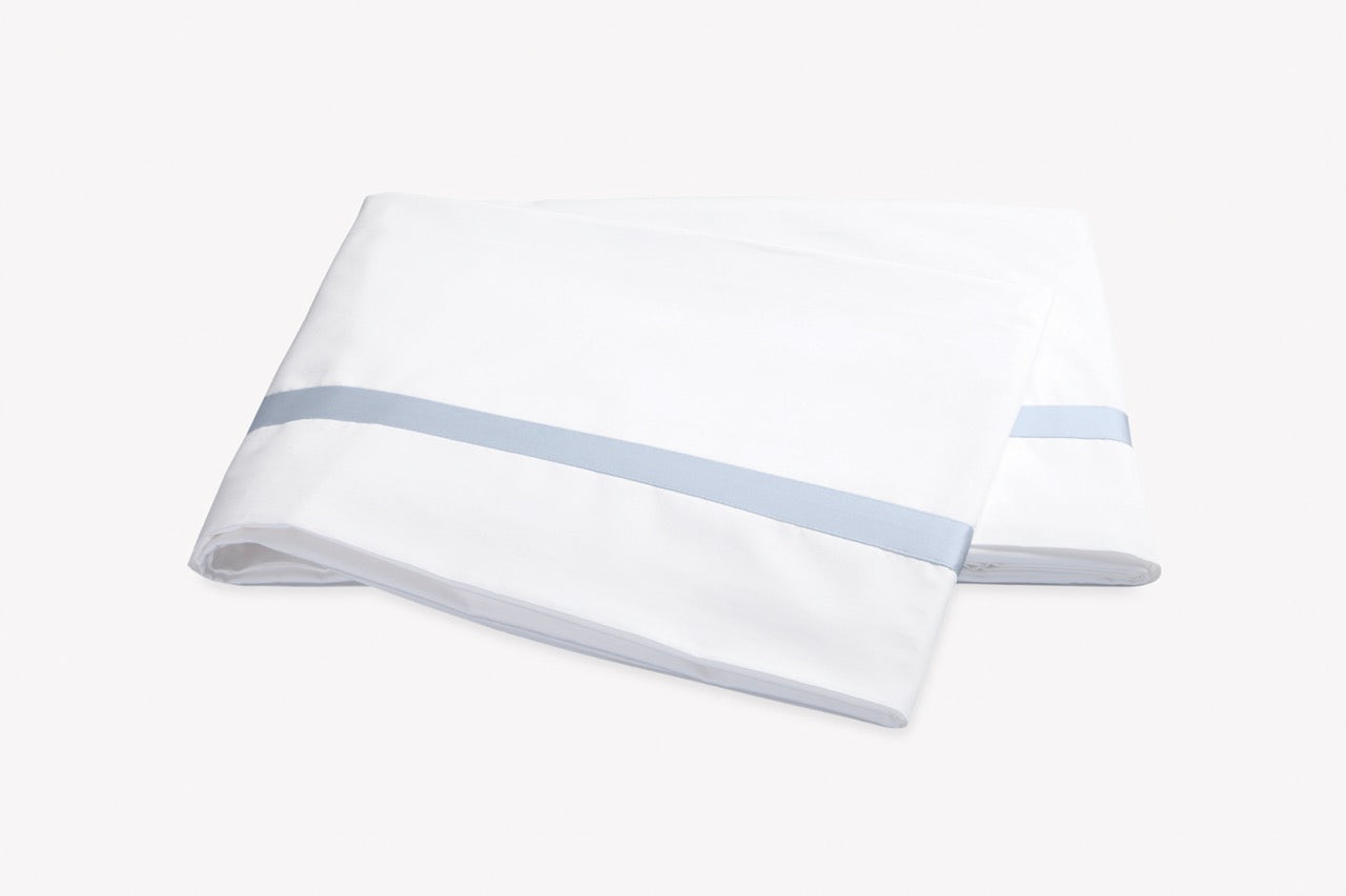 Image of Matouk Lowell flat sheet in color blue.