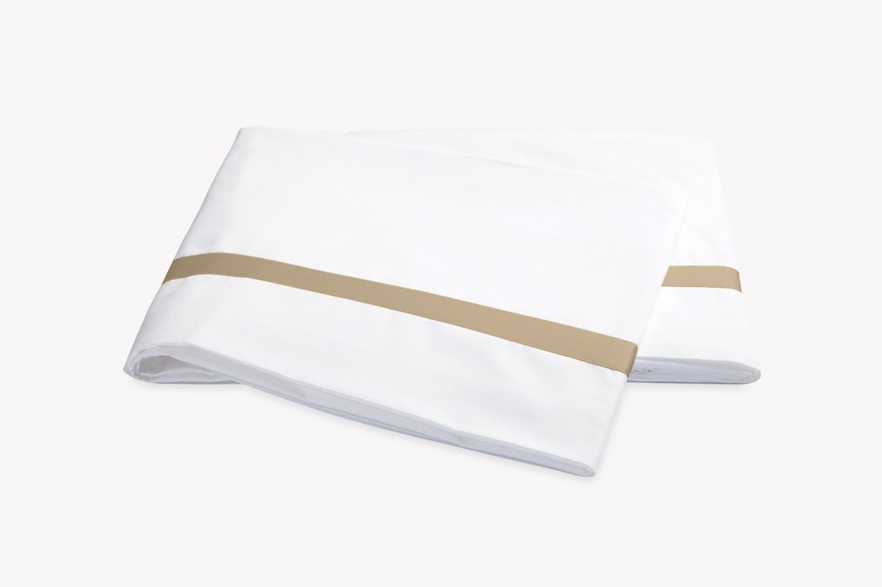 Image of Matouk Lowell flat sheet in color champagne.