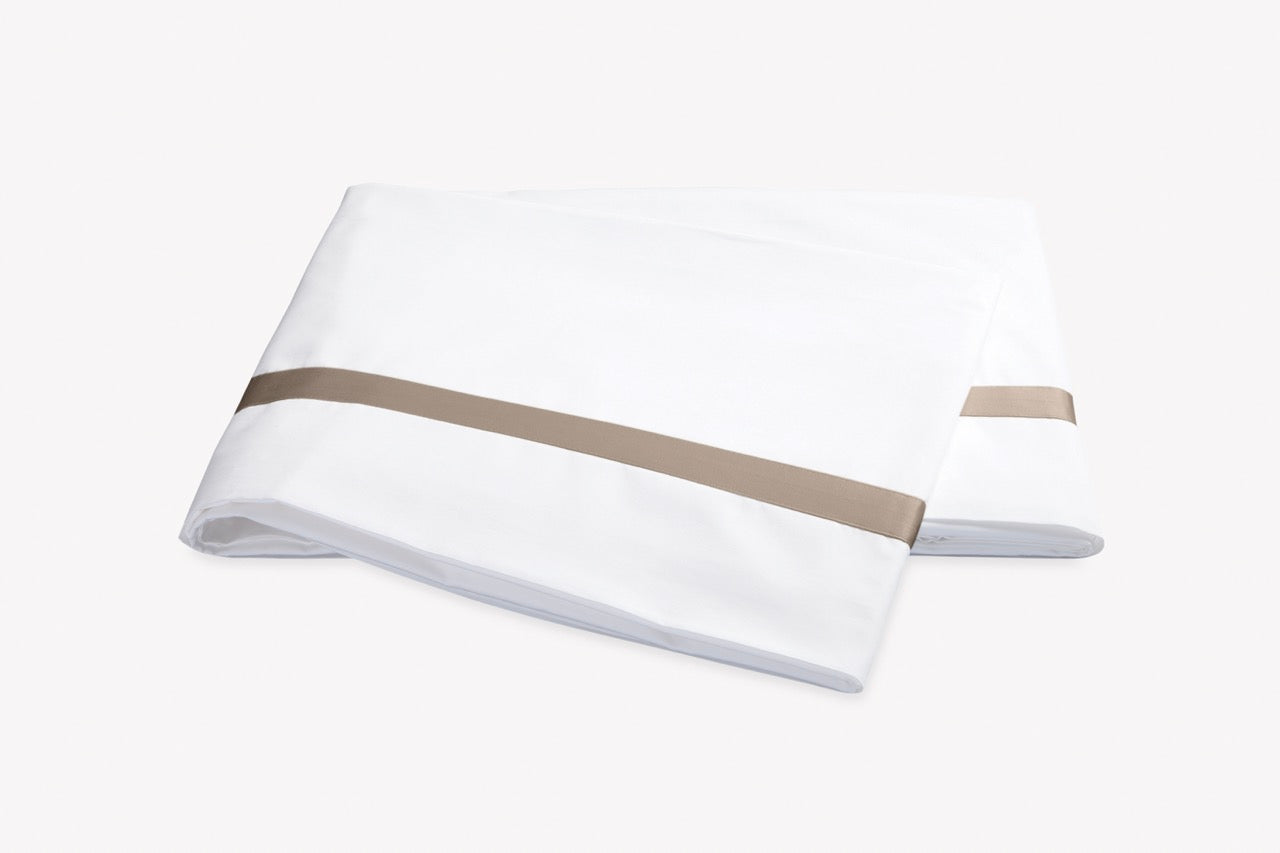 Image of Matouk Lowell flat sheet in color khaki.