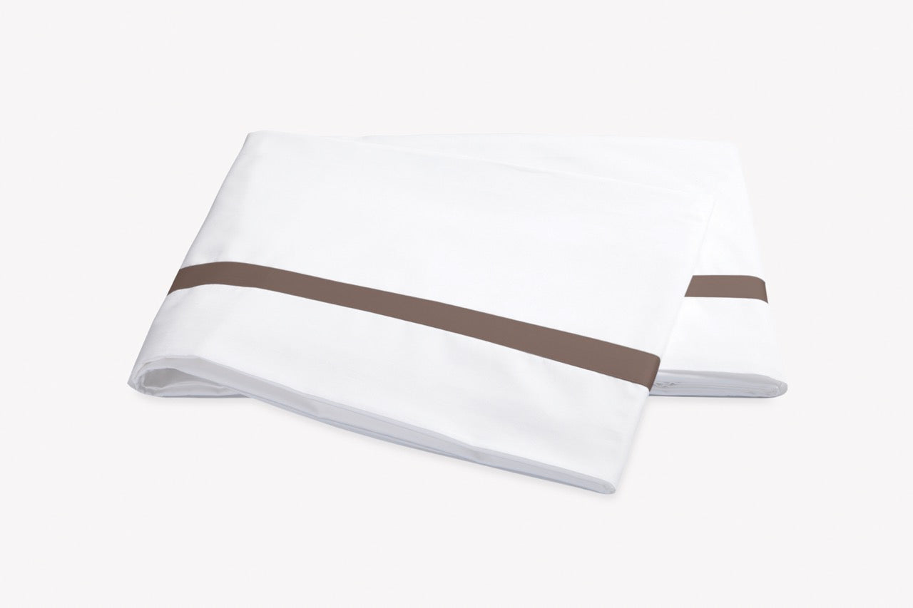 Image of Matouk Lowell flat sheet in color mocha.