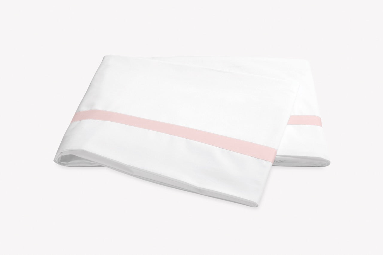 Image of Matouk Lowell flat sheet in color pink.