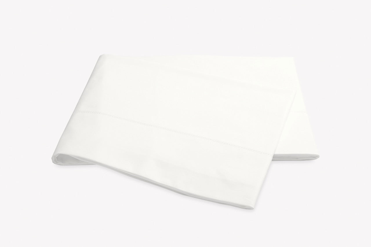 Image of Matouk Luca hemstitch flat sheet in color bone.