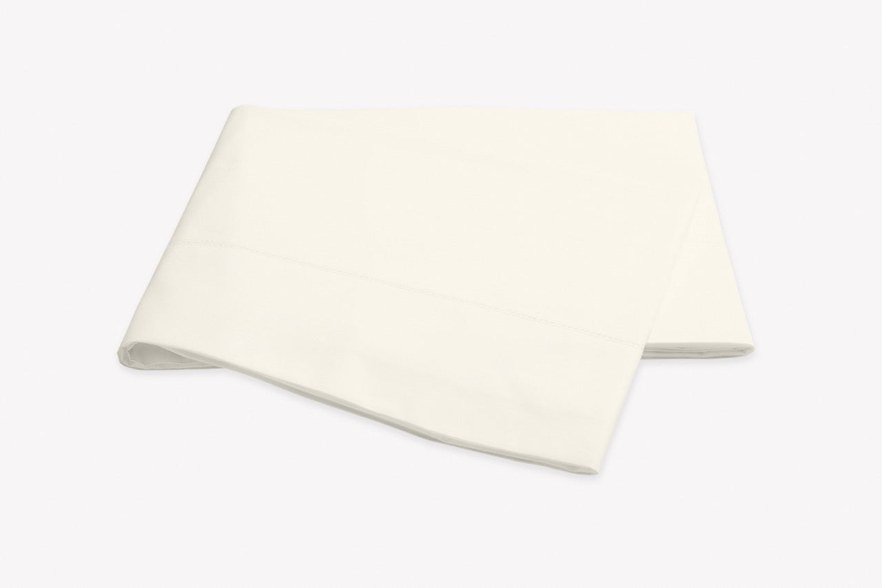 Image of Matouk Luca hemstitch flat sheet in color lvory.