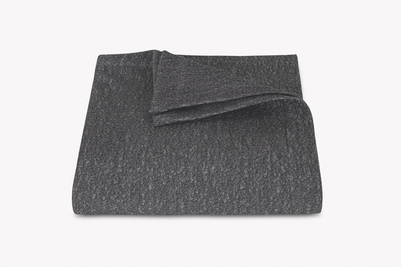 Image of Matouk Malibu coverlet in color charcoal.