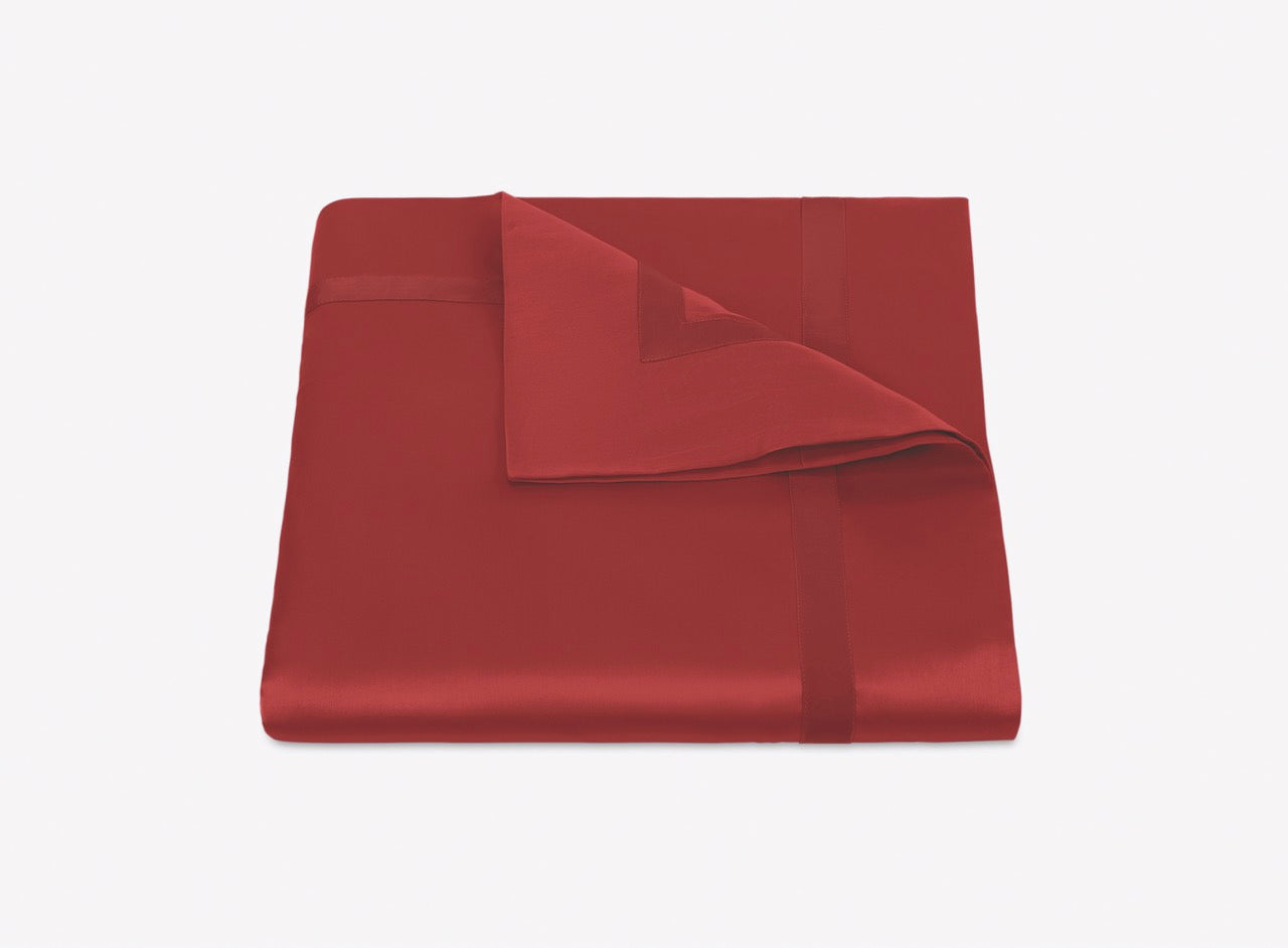 Image of Matouk Nocturne duvet in color scarlet.