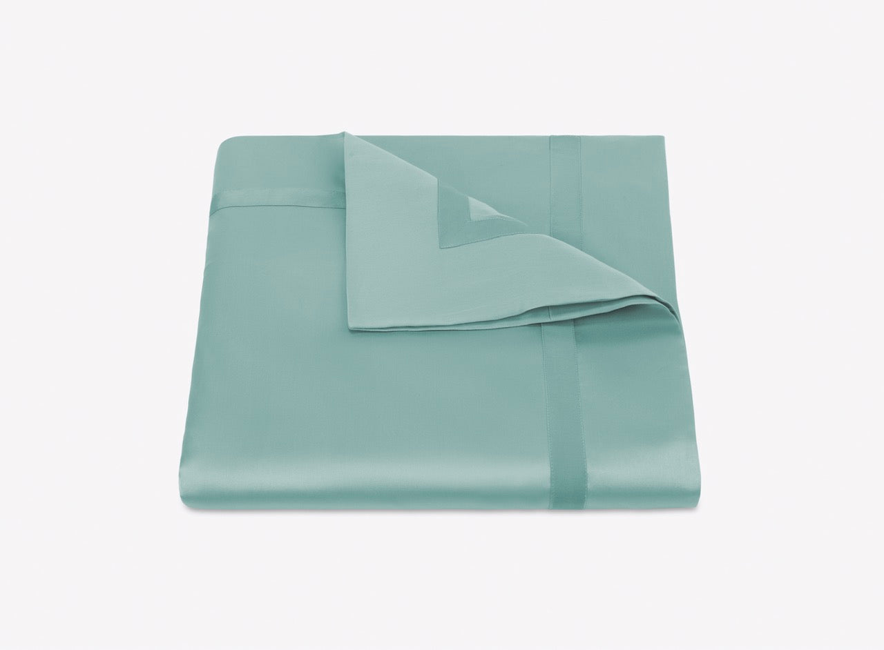 Image of Matouk Nocturne duvet in color aquamarine.