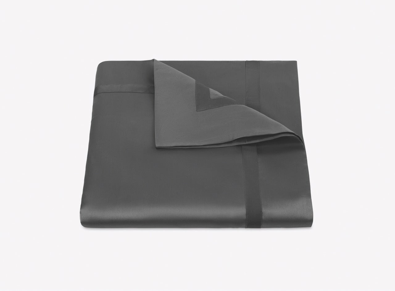 Image of Matouk Nocturne duvet in color charcoal.