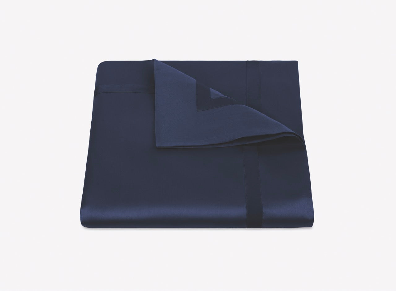 Image of Matouk Nocturne duvet in color navy.