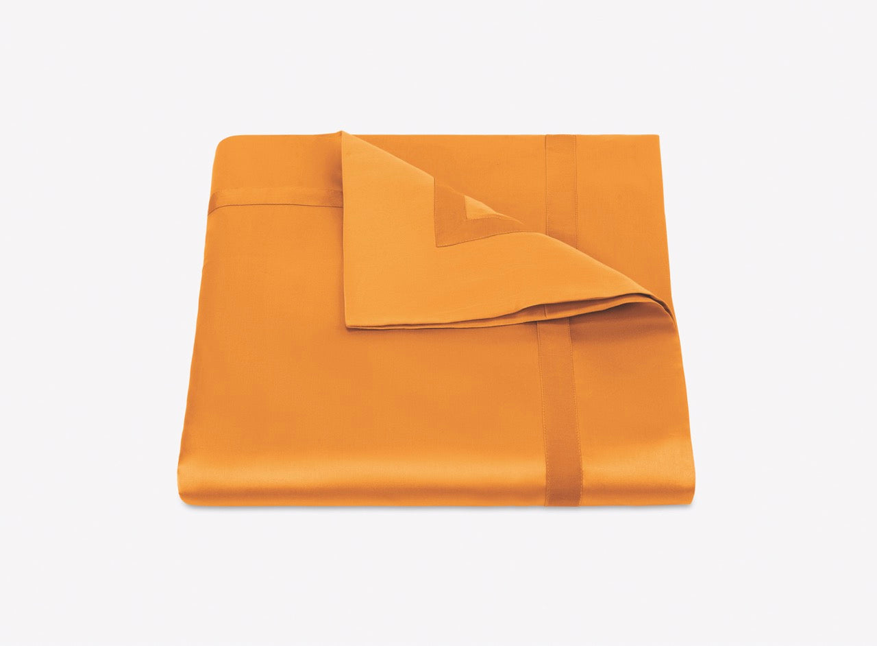 Image of Matouk Nocturne duvet in color tangerine.