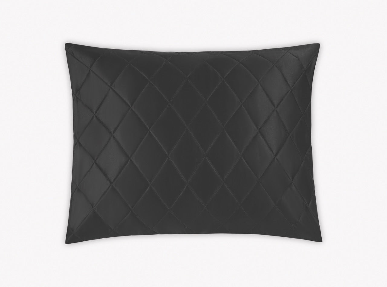 Image of Matouk Nocturne quilt in color sham in color black.