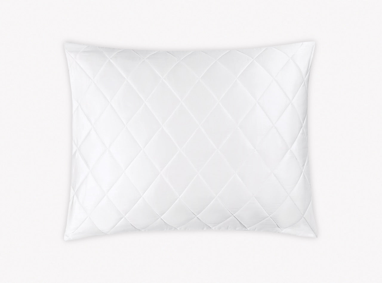 Image of Matouk Nocturne quilt in color sham in color white.