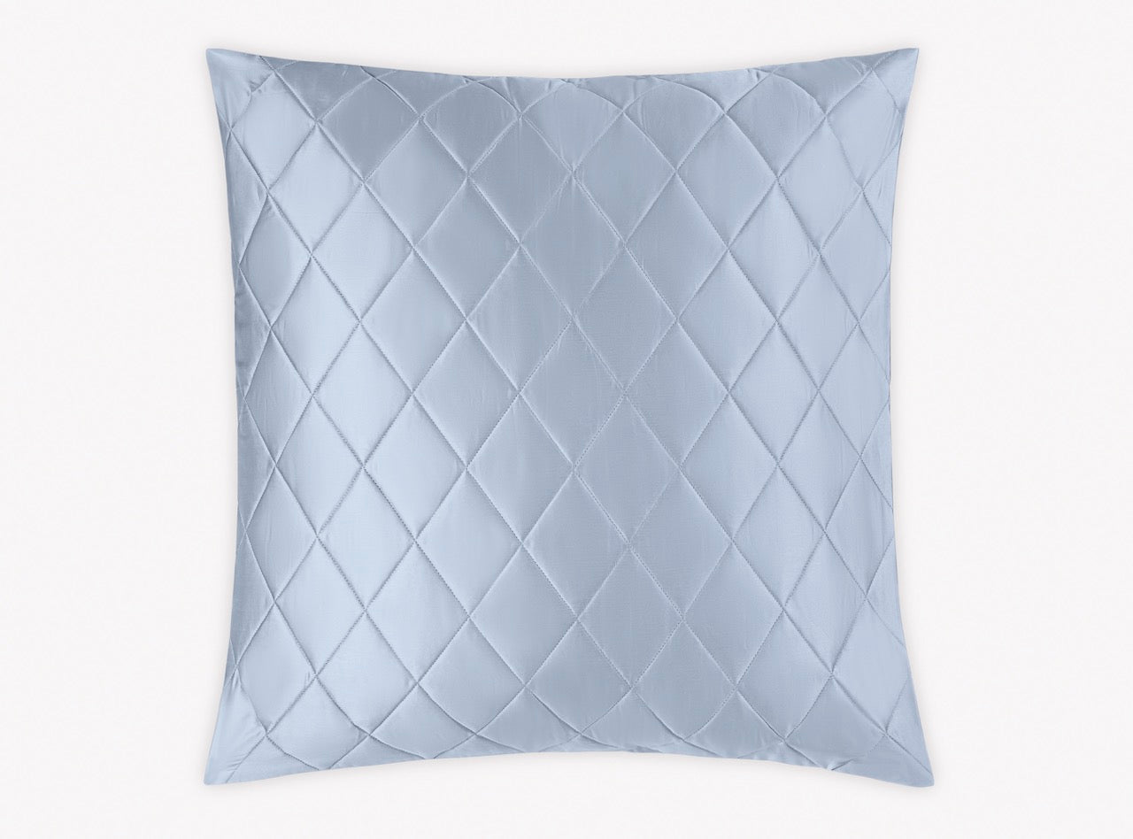 Image of Matouk Nocturne quilt in color euro sham in color hazy blue.