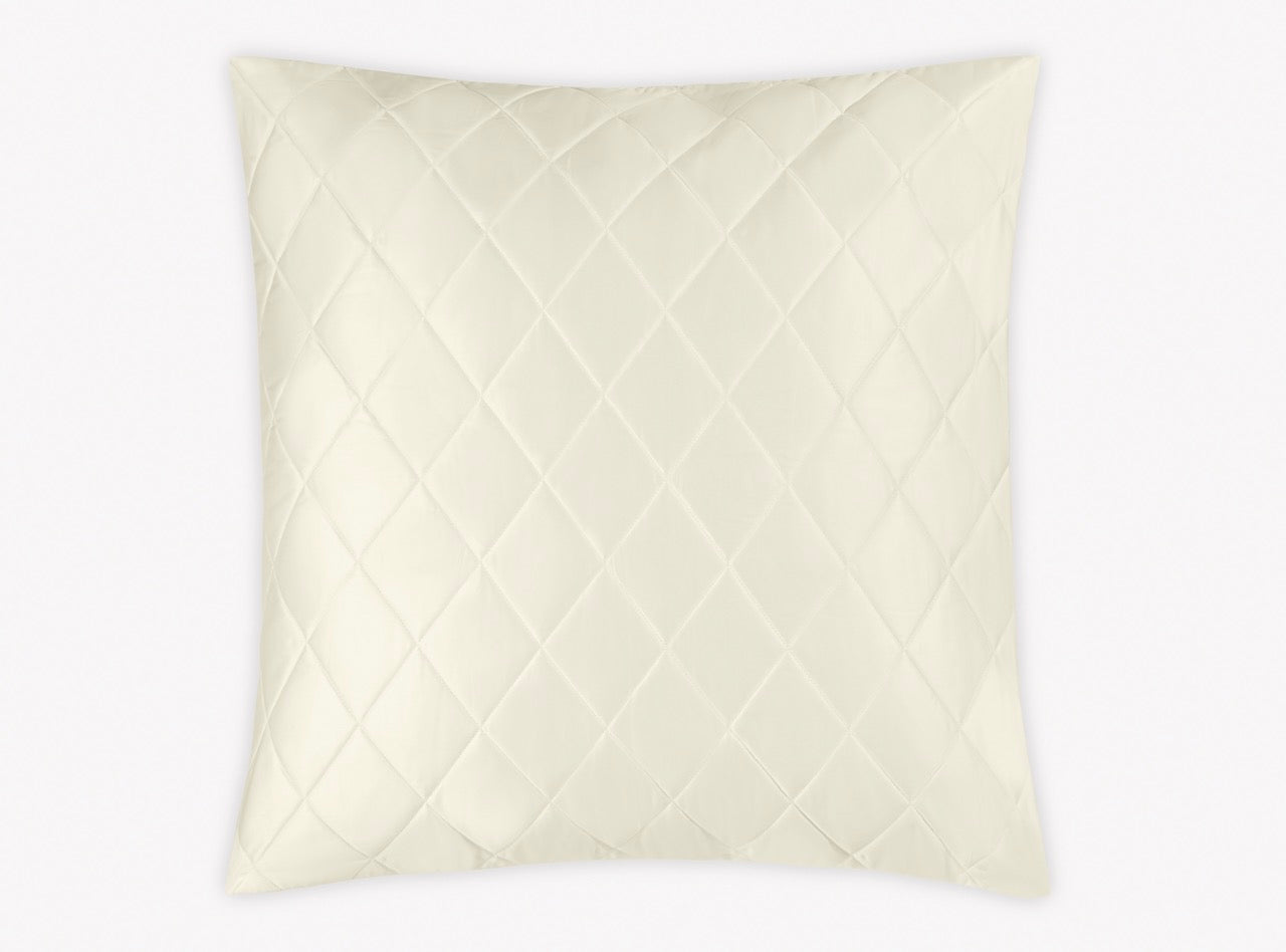 Image of Matouk Nocturne quilt in color euro sham in color ivory.