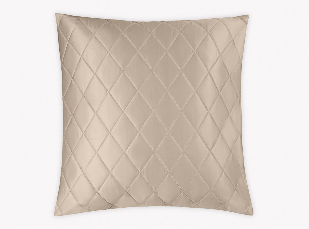 Image of Matouk Nocturne quilt in color euro sham in color khaki.