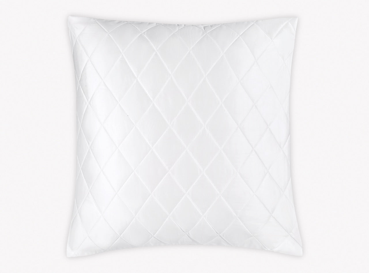 Image of Matouk Nocturne quilt in color euro sham in color white.