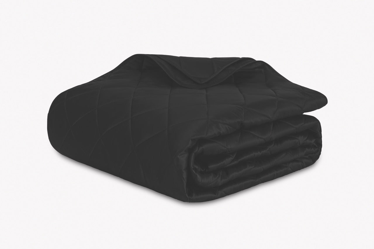 Image of Matouk Nocturne quilt in color quilt in color black.