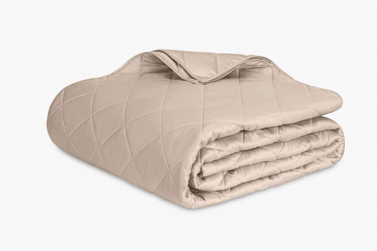 Image of Matouk Nocturne quilt in color quilt in color khaki.