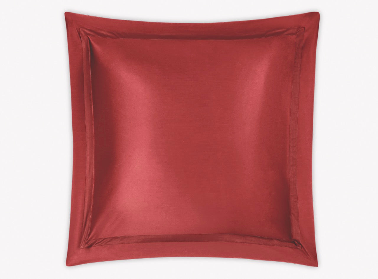 Image of Matouk Nocturne euro sham in color scarlet.